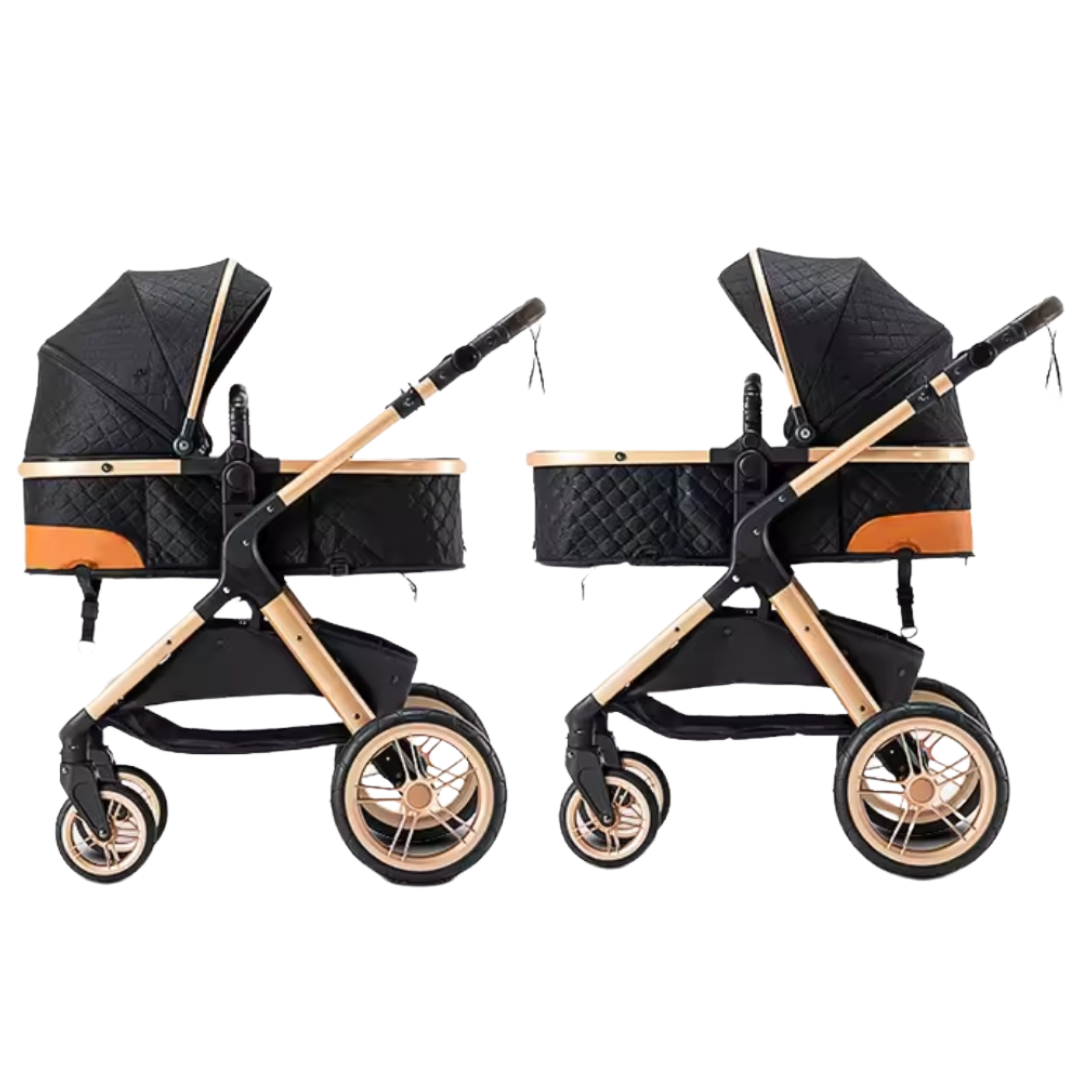 Cochecito de bebé 3 en 1 con cesta y diseño alto - Imagen 14