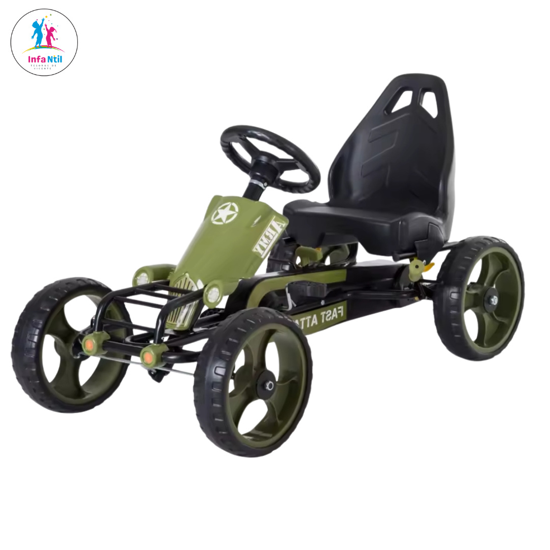 Kart de pedales con freno para niños mayores de 3 años
