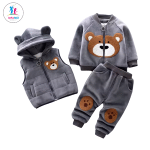 Conjunto de tres piezas otoño-invierno para bebé