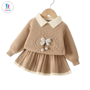 Lindo traje de punto para niñas