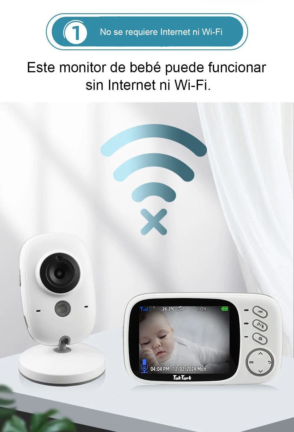 Monitor de bebé inalámbrico con video - Imagen 2