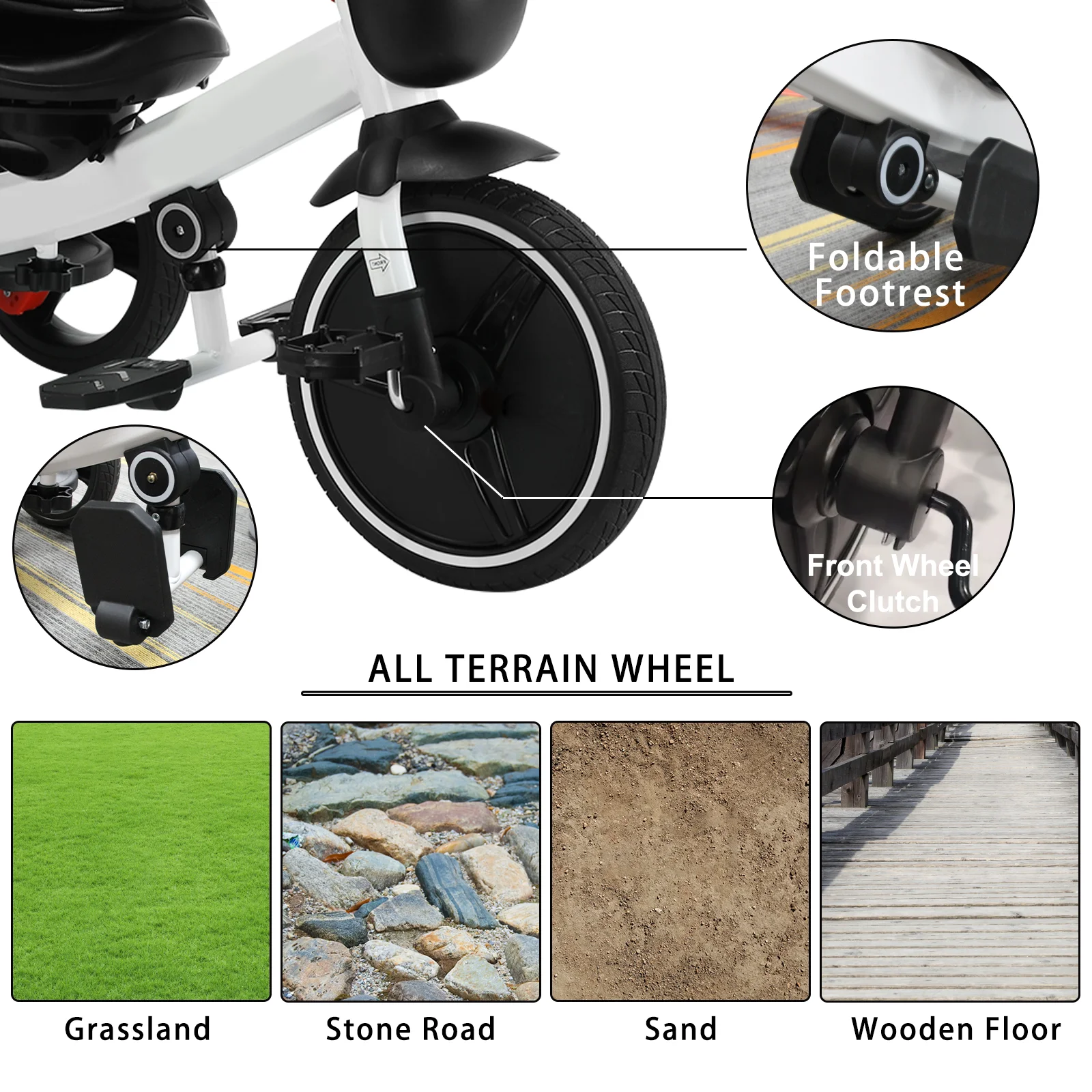 Triciclo Cochecito Infantil 5-en-1 - Imagen 9