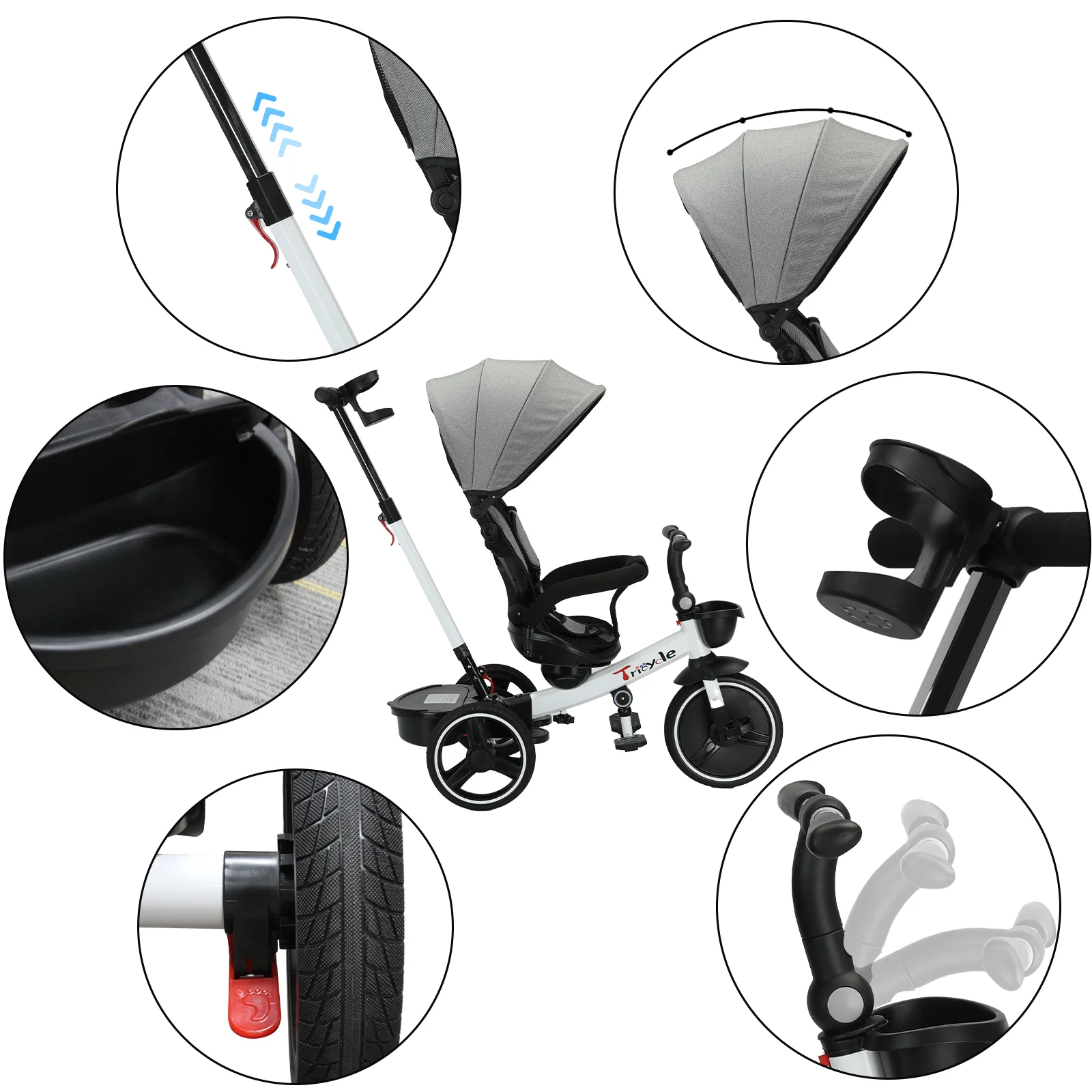 Triciclo Cochecito Infantil 5-en-1 - Imagen 4